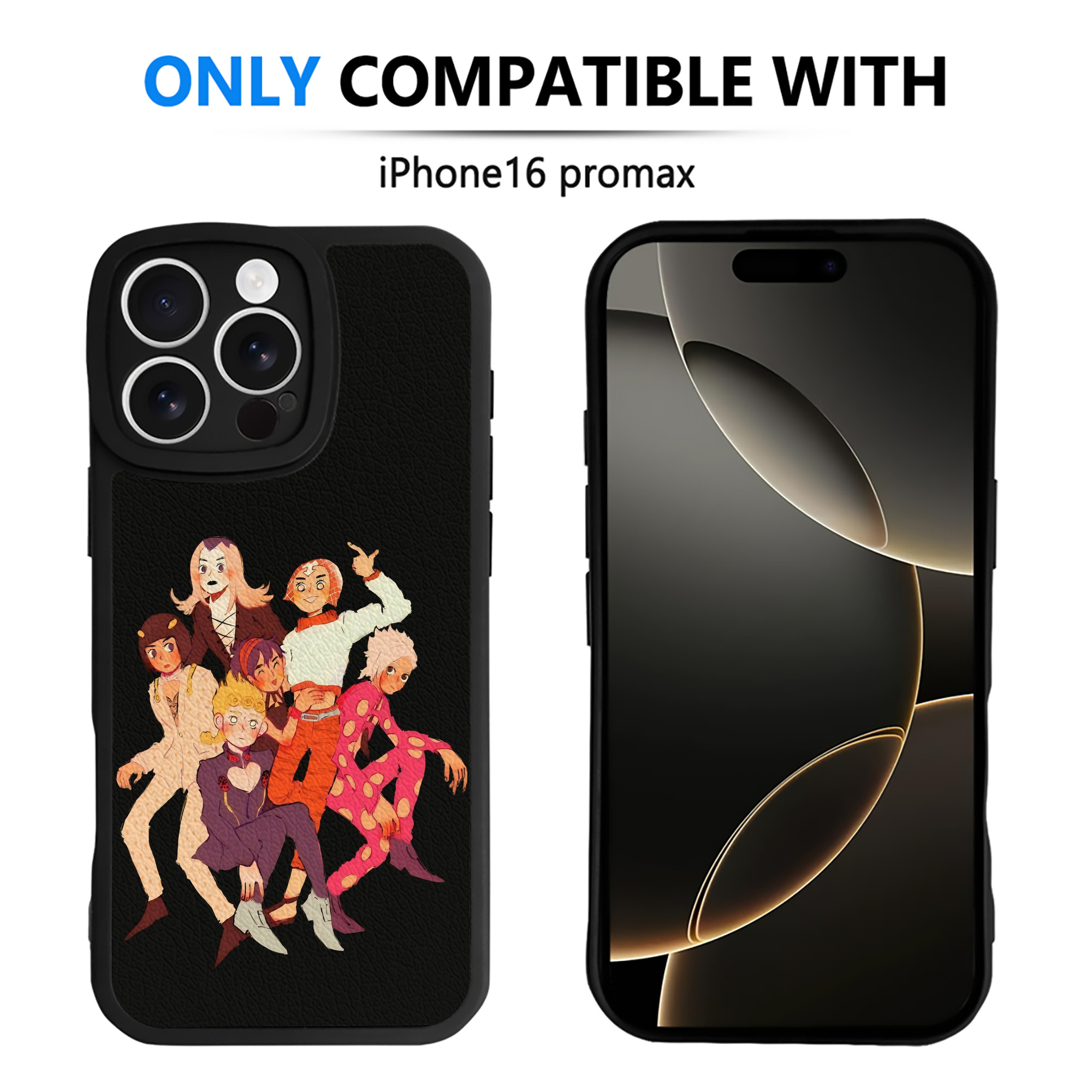 （画像用） ジョジョの奇妙な冒険 JoJo's Bizarre Adventure 【iPhone 16シリーズ対応】シリコンスマホケース（レザー調） 材質：シリコン